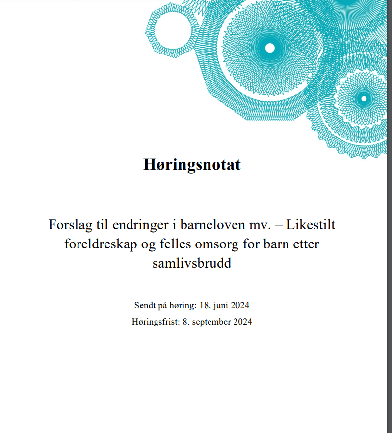 Høringsuttalelse om forslag til nye endringer i barneloven